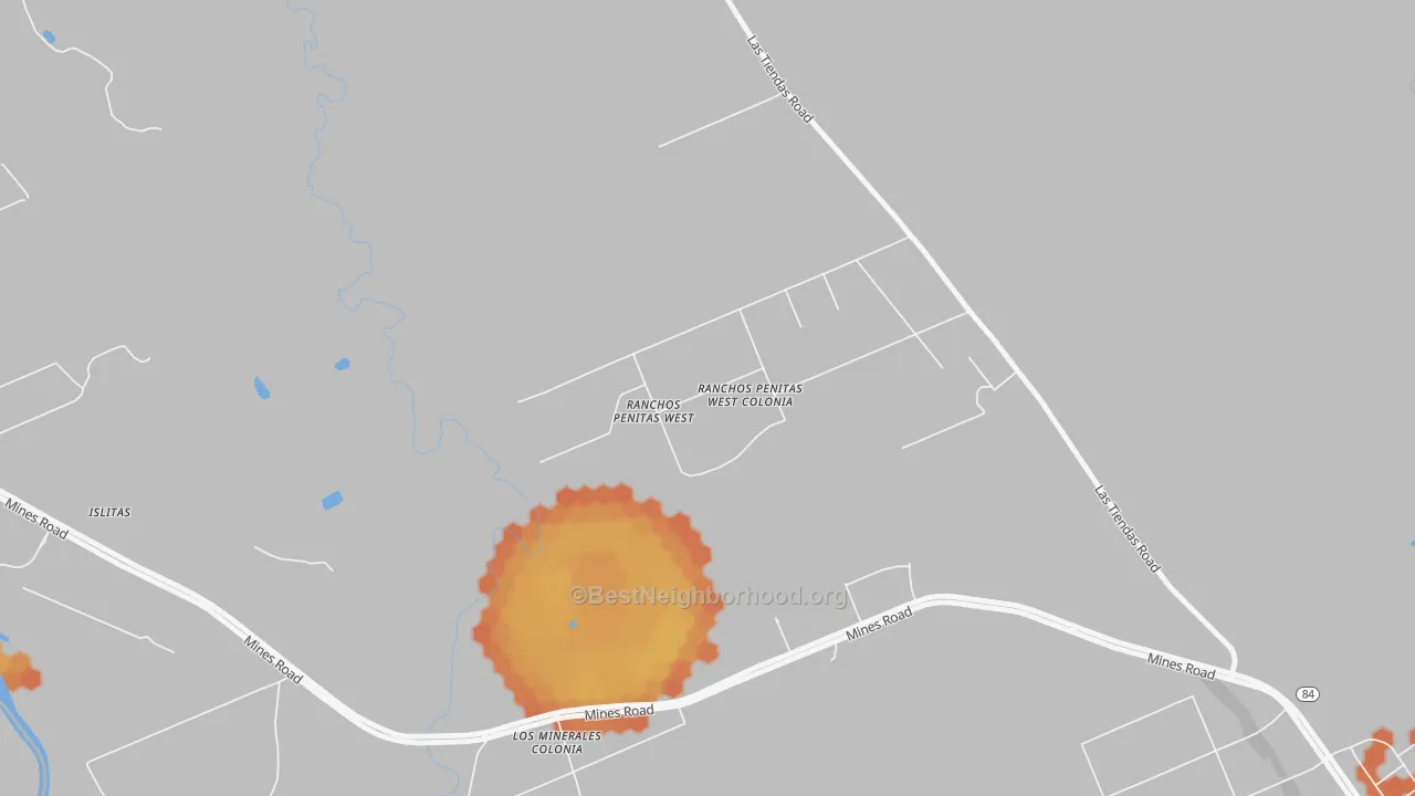 Bike Grade map of Ranchos Penitas West, TX