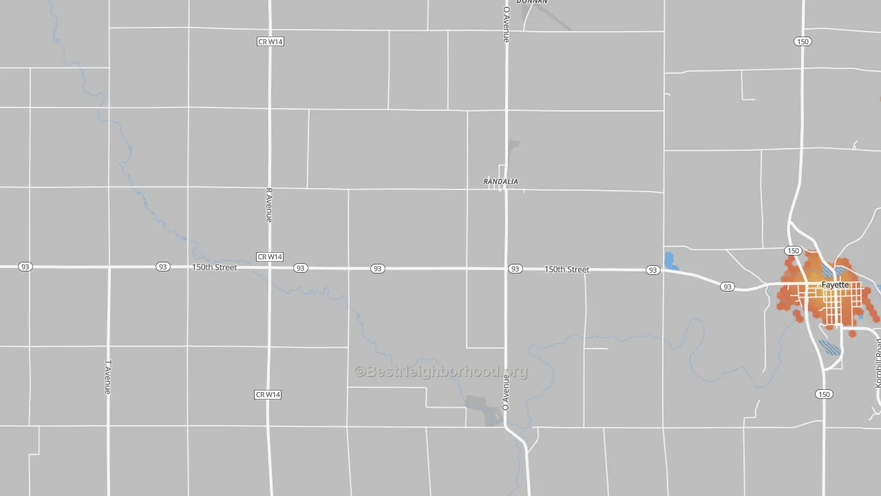 Bike Grade map of Randalia, IA