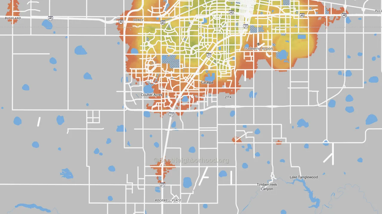 Bike Grade map of Randall County, TX