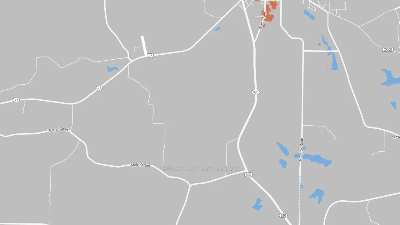 Bike Grade map of Randall, GA