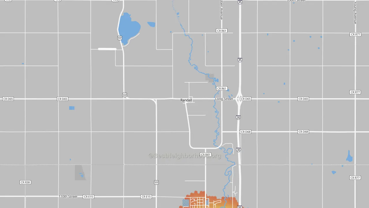 Bike Grade map of Randall, IA