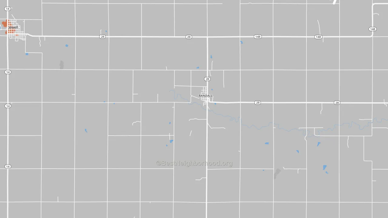 Bike Grade map of Randall, KS