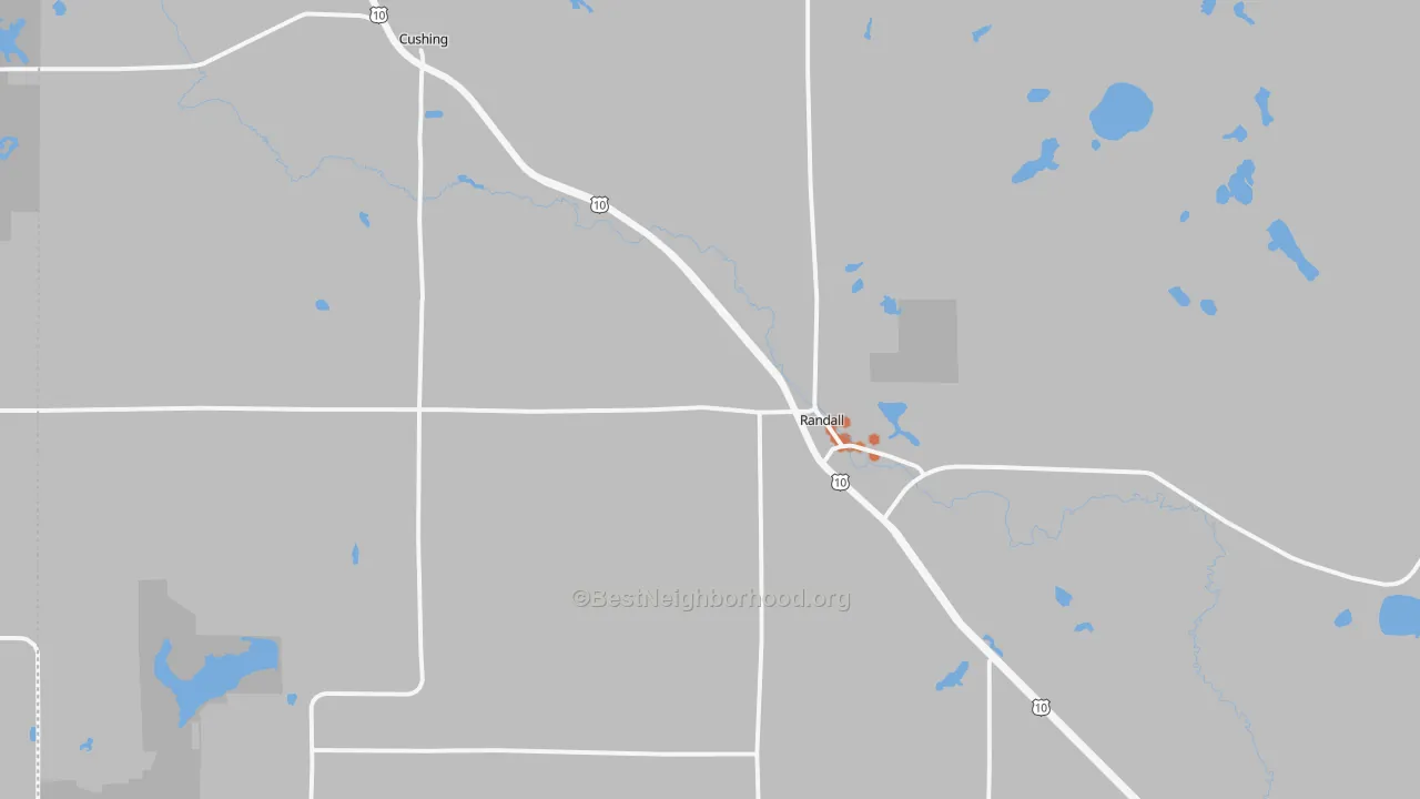 Bike Grade map of Randall, MN