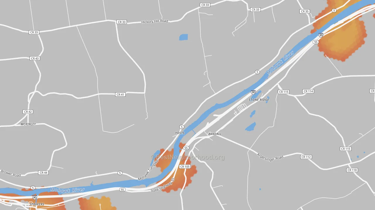Bike Grade map of Randall, NY