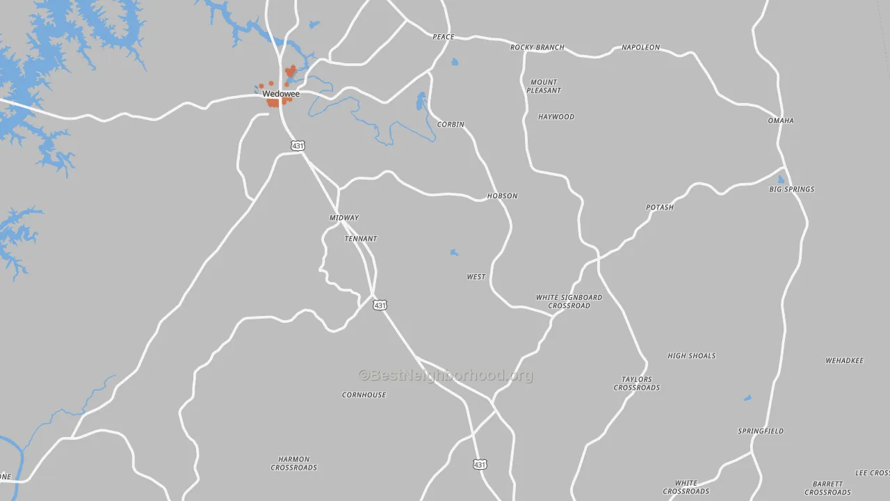 Bike Grade map of Randolph County, AL