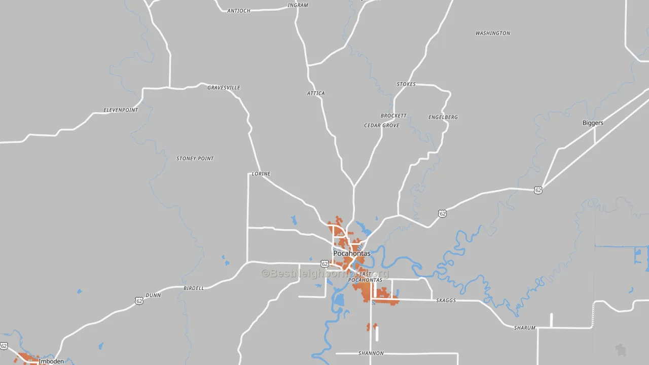 Bike Grade map of Randolph County, AR