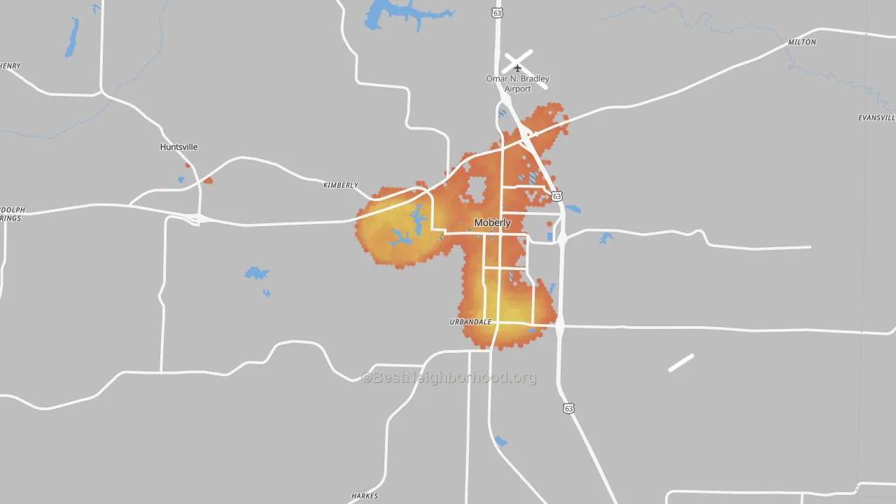 Bike Grade map of Randolph County, MO