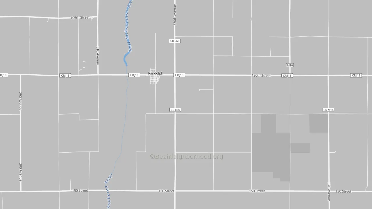 Bike Grade map of Randolph, IA