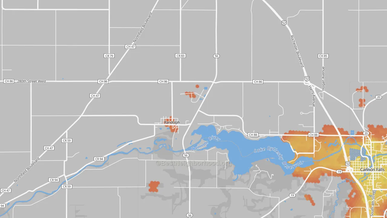 Bike Grade map of Randolph, MN