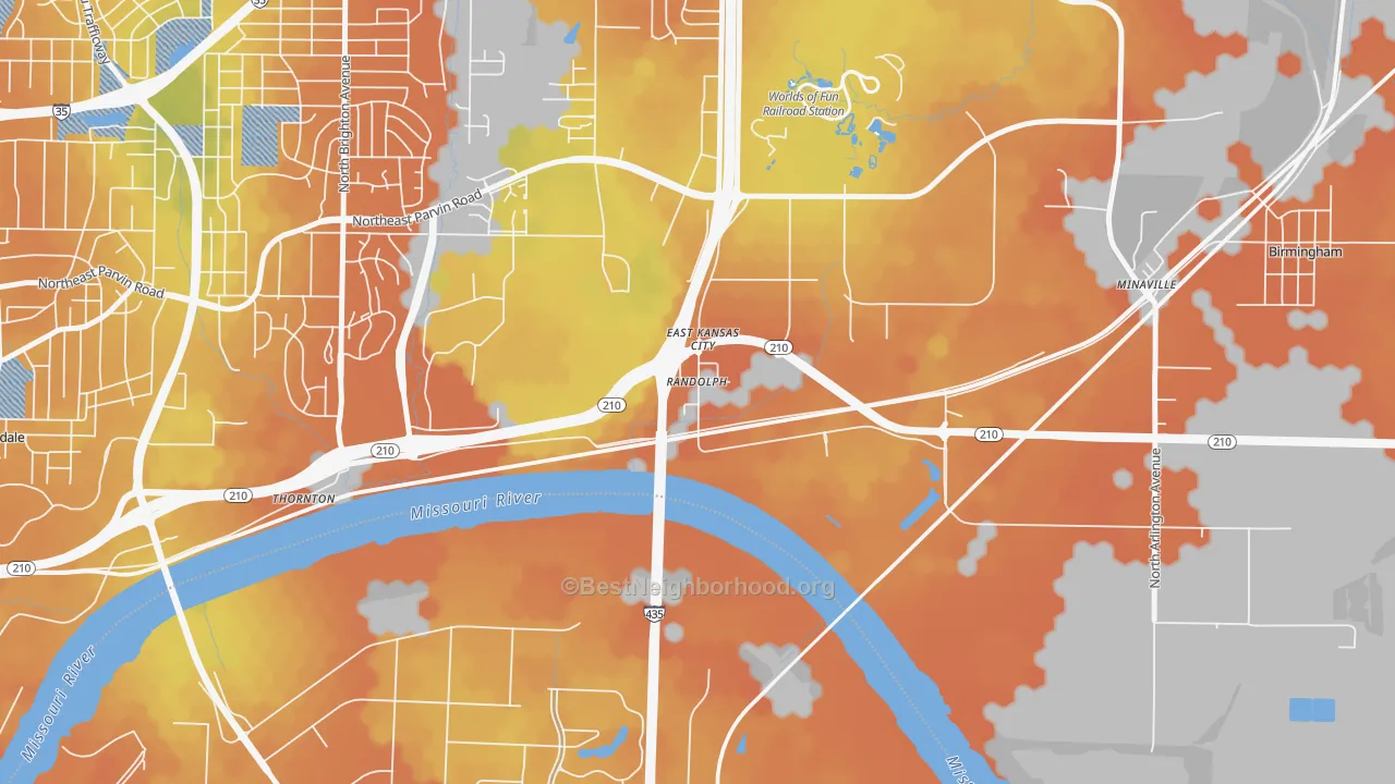 Bike Grade map of Randolph, MO