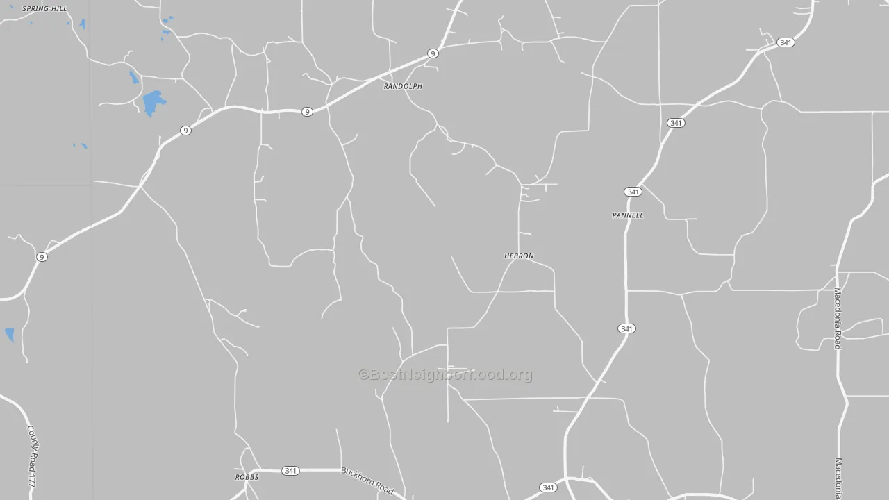 Bike Grade map of Randolph, MS