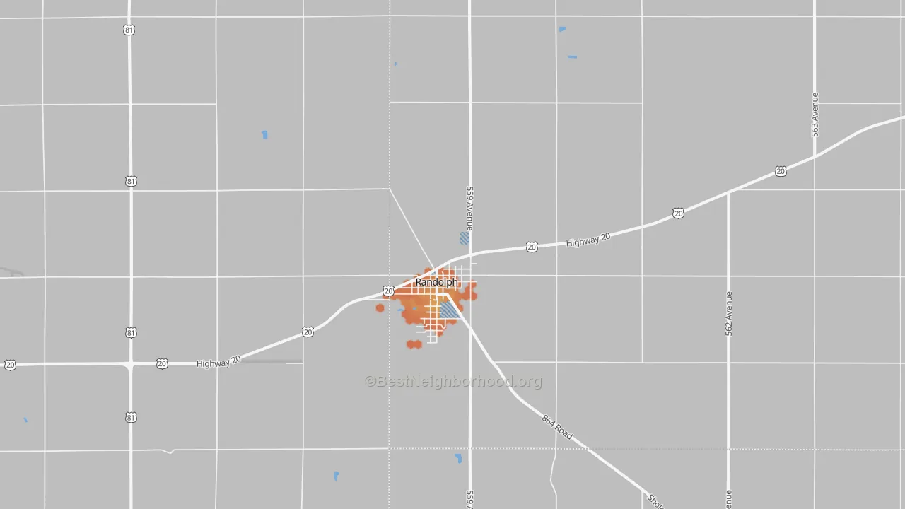 Bike Grade map of Randolph, NE