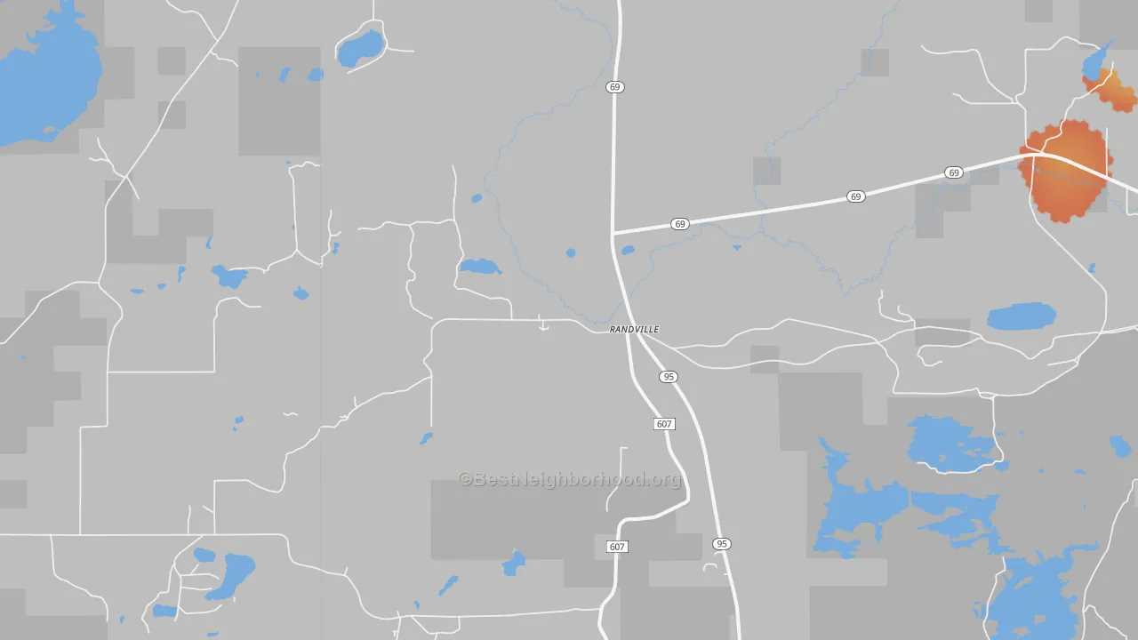 Bike Grade map of Randville, MI