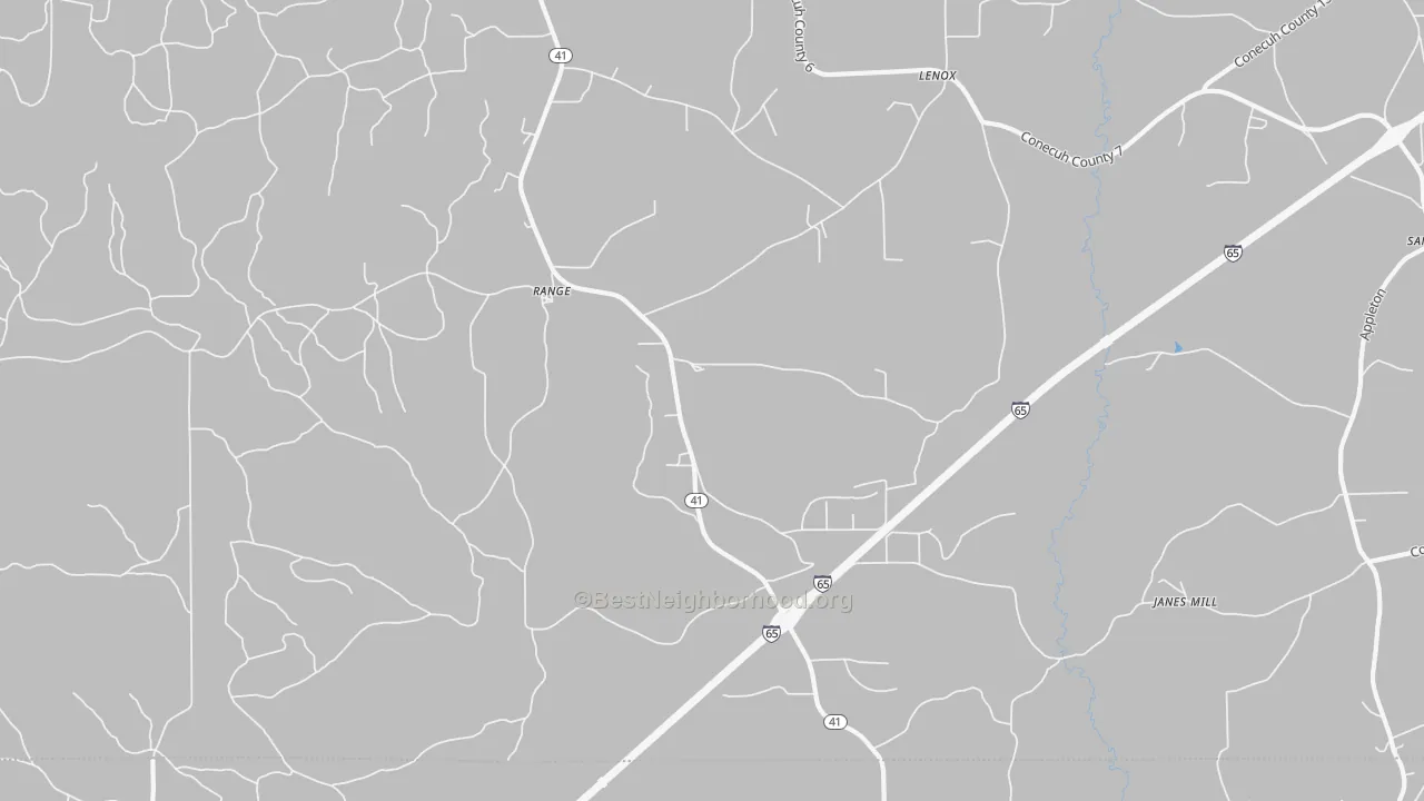 Bike Grade map of Range, AL