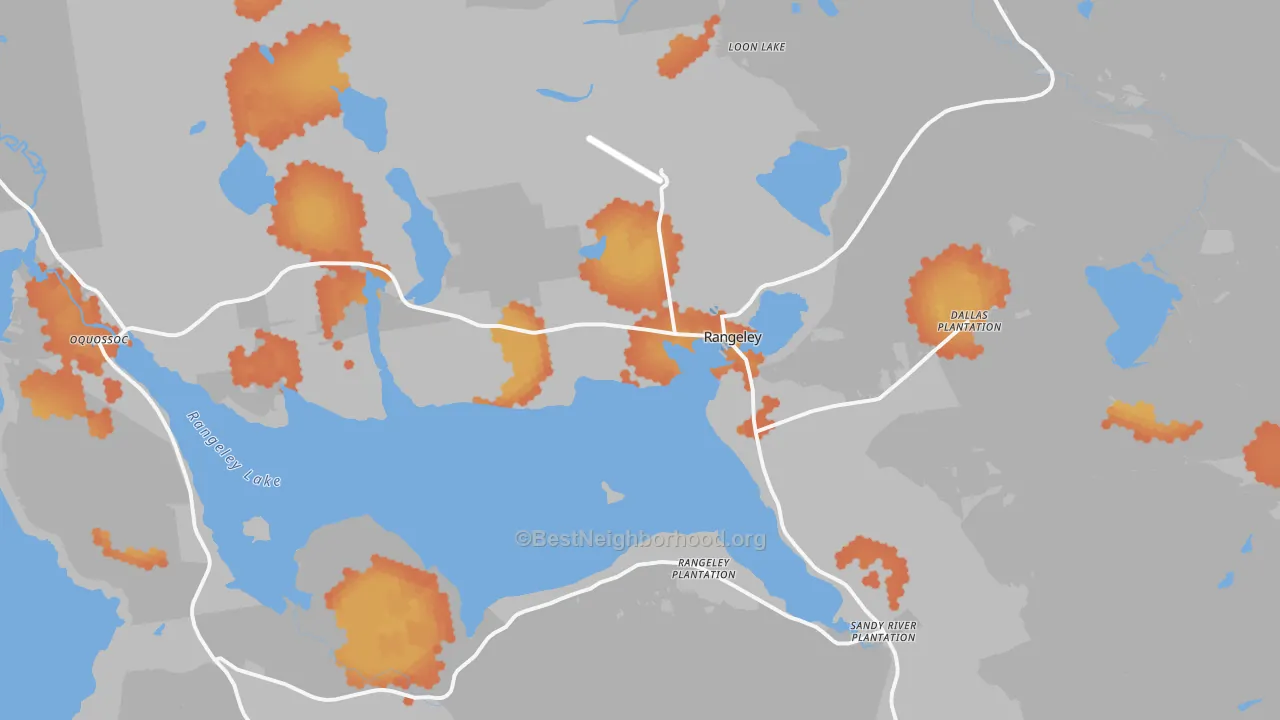 Bike Grade map of Rangeley, ME