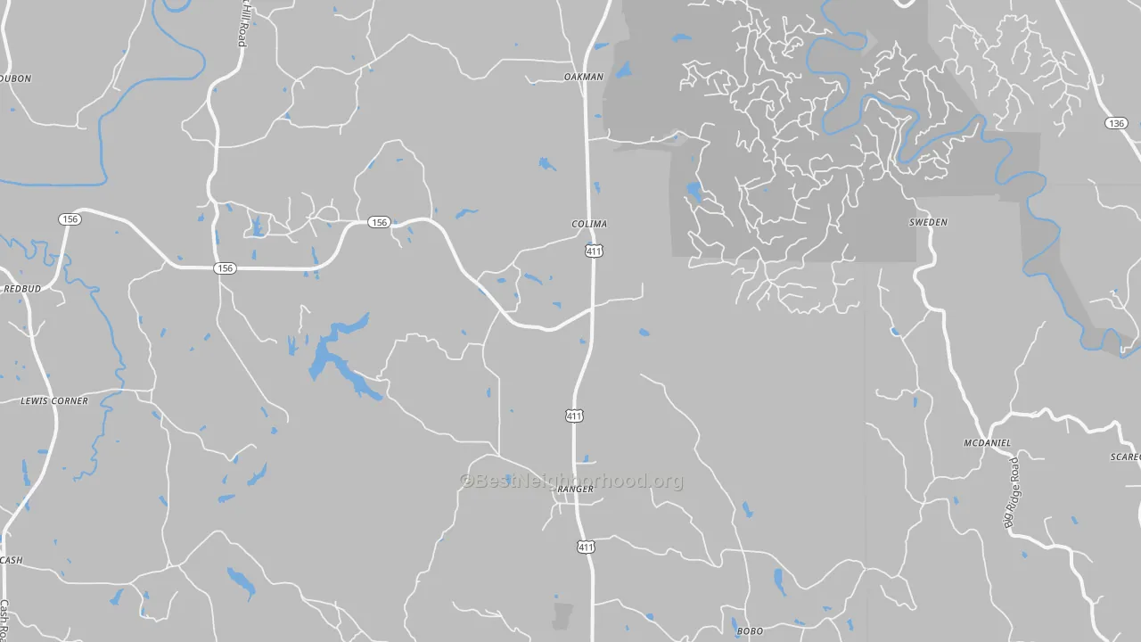 Bike Grade map of Ranger, GA
