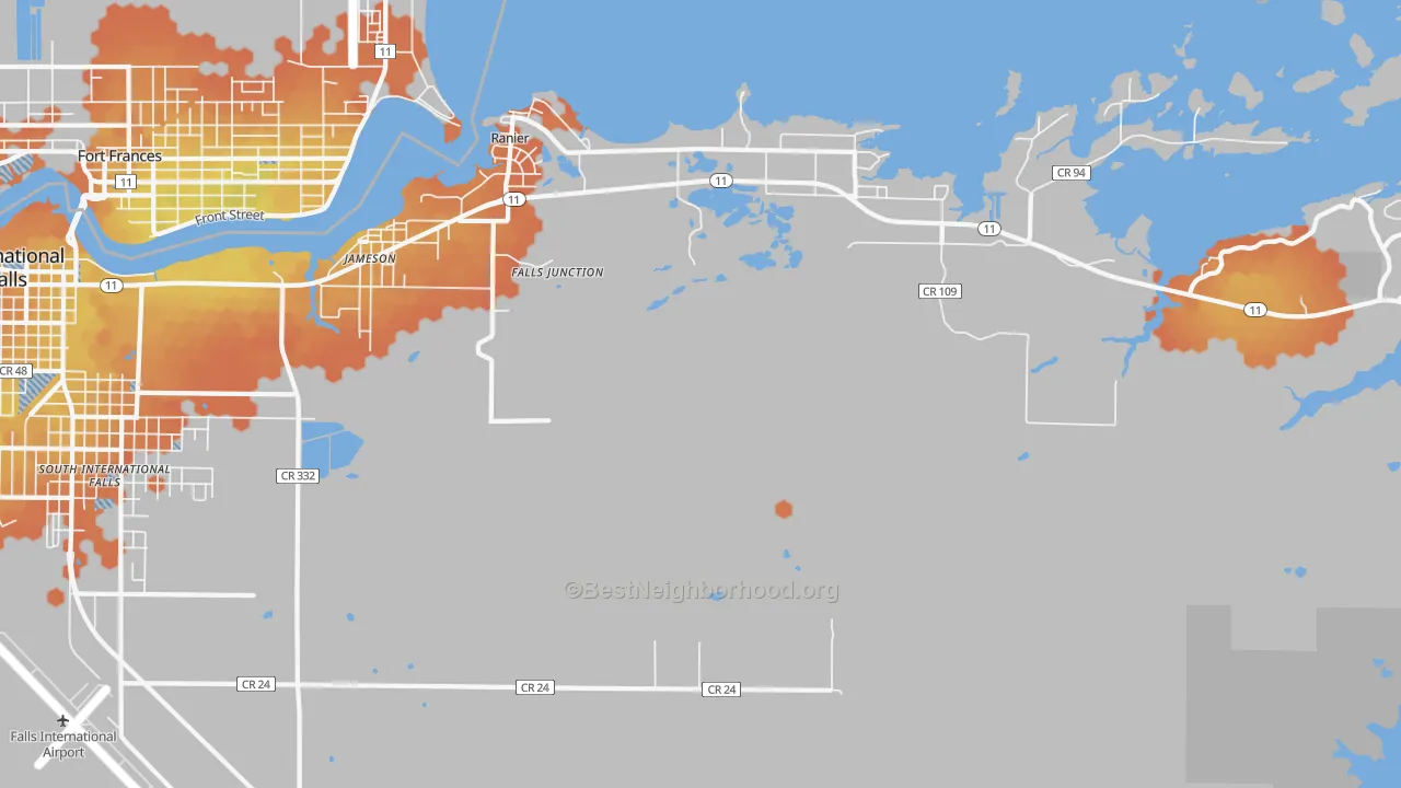 Bike Grade map of Ranier, MN