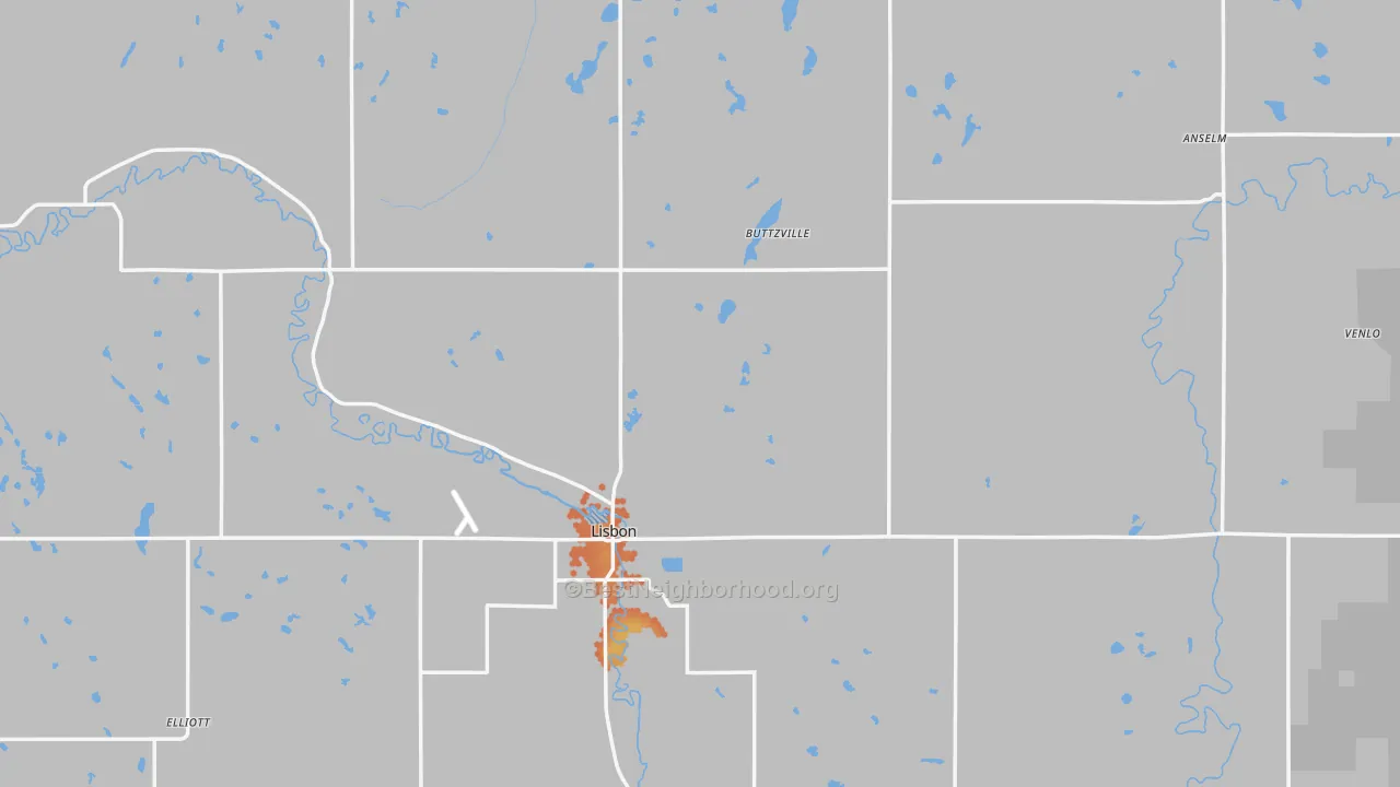 Bike Grade map of Ransom County, ND