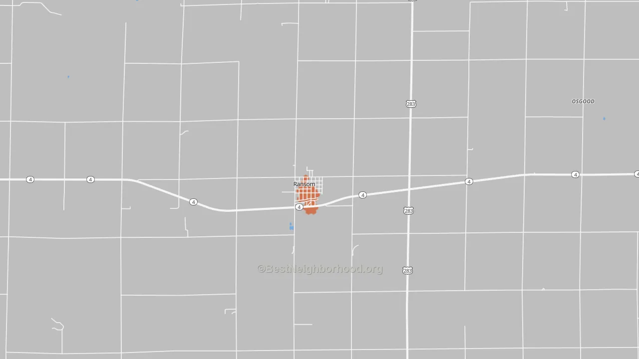 Bike Grade map of Ransom, KS