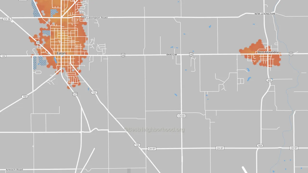 Bike Grade map of Ransom, OH