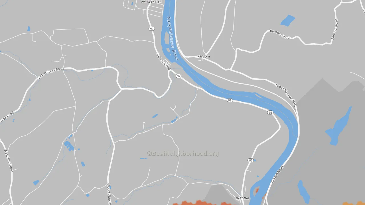 Bike Grade map of Ransom, PA