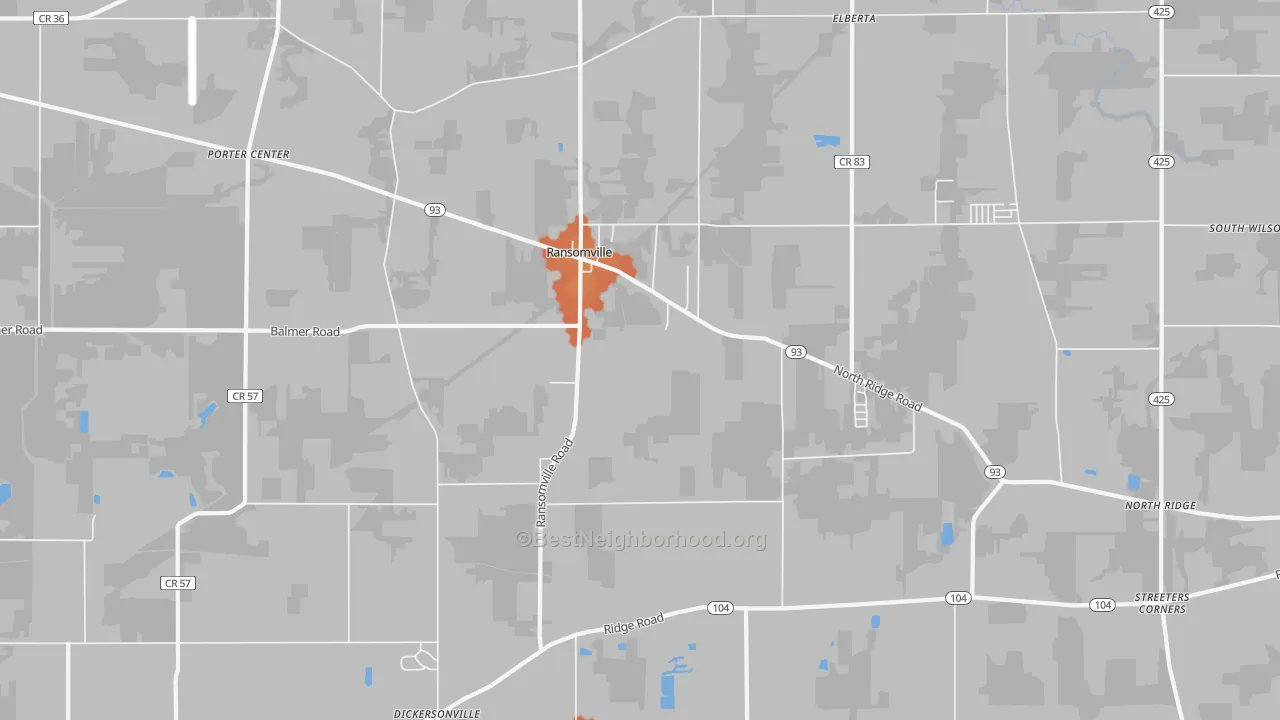 Bike Grade map of Ransomville, NY