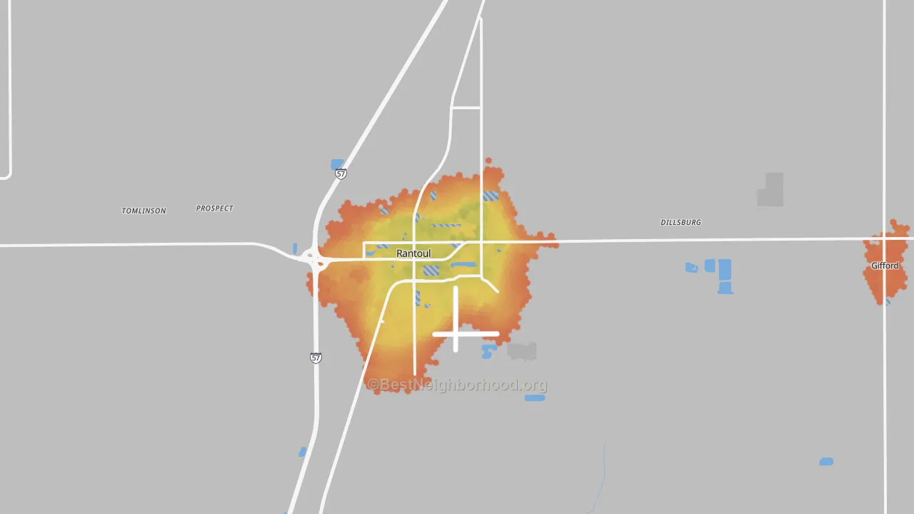Bike Grade map of Rantoul, IL