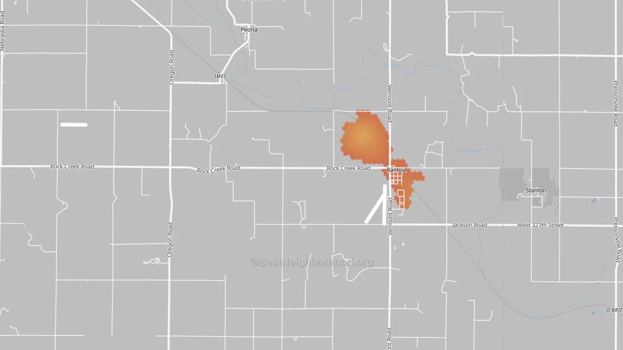 Bike Grade map of Rantoul, KS