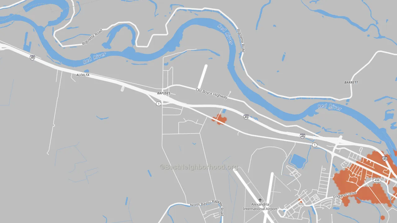 Bike Grade map of Rapides, LA