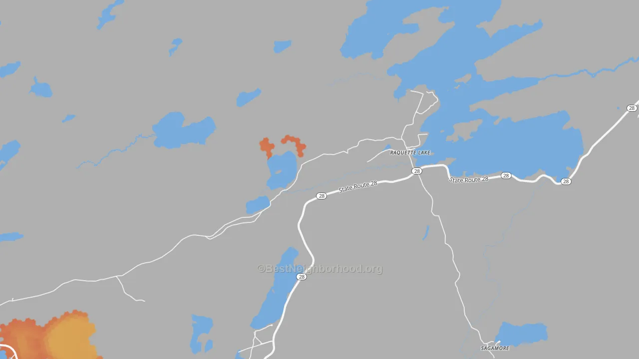 Bike Grade map of Raquette Lake, NY