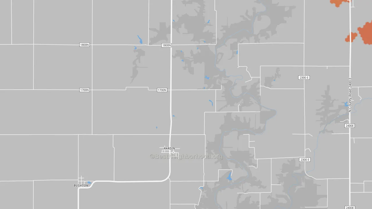 Bike Grade map of Rardin, IL