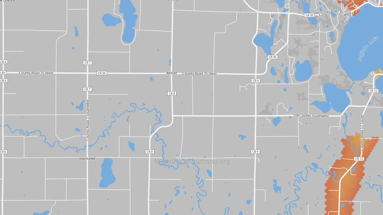Bike Grade map of Rassat, MN
