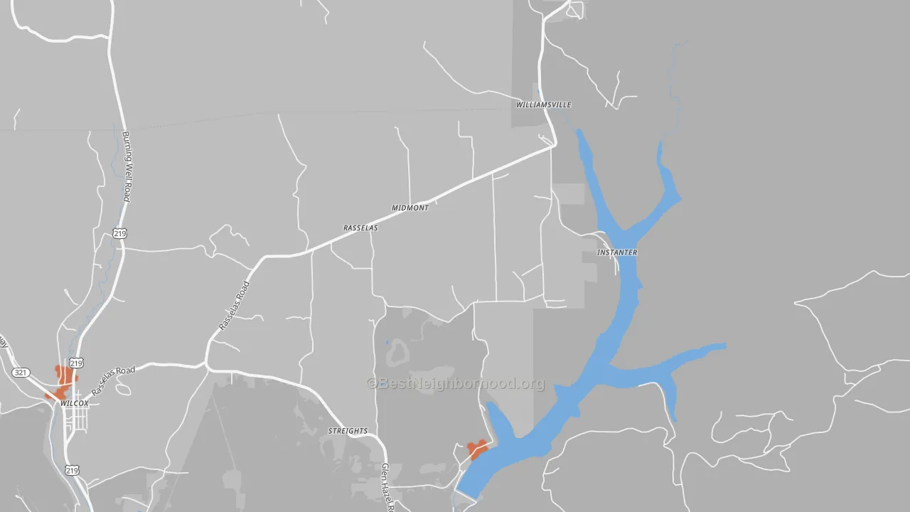 Bike Grade map of Rasselas, PA