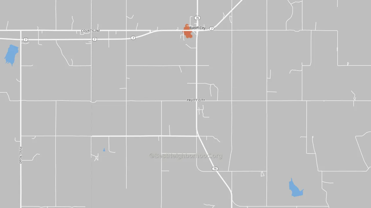 Bike Grade map of Ratliff City, OK