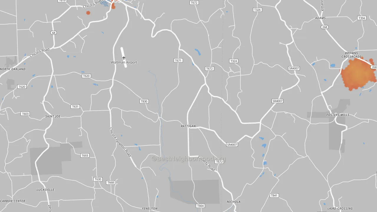 Bike Grade map of Rattigan, PA