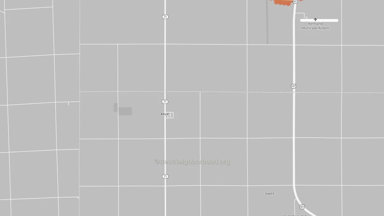 Bike Grade map of Raub, IN