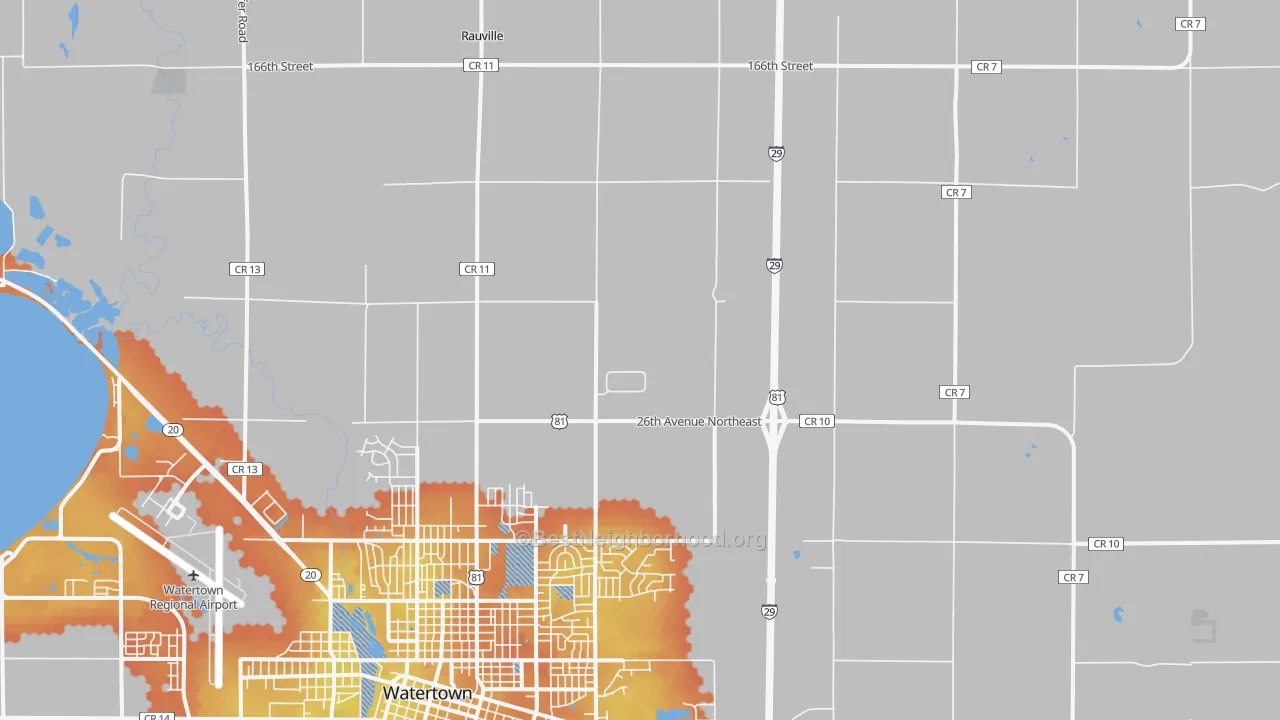 Bike Grade map of Rauville, SD