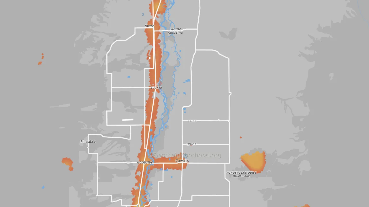 Bike Grade map of Ravalli County, MT