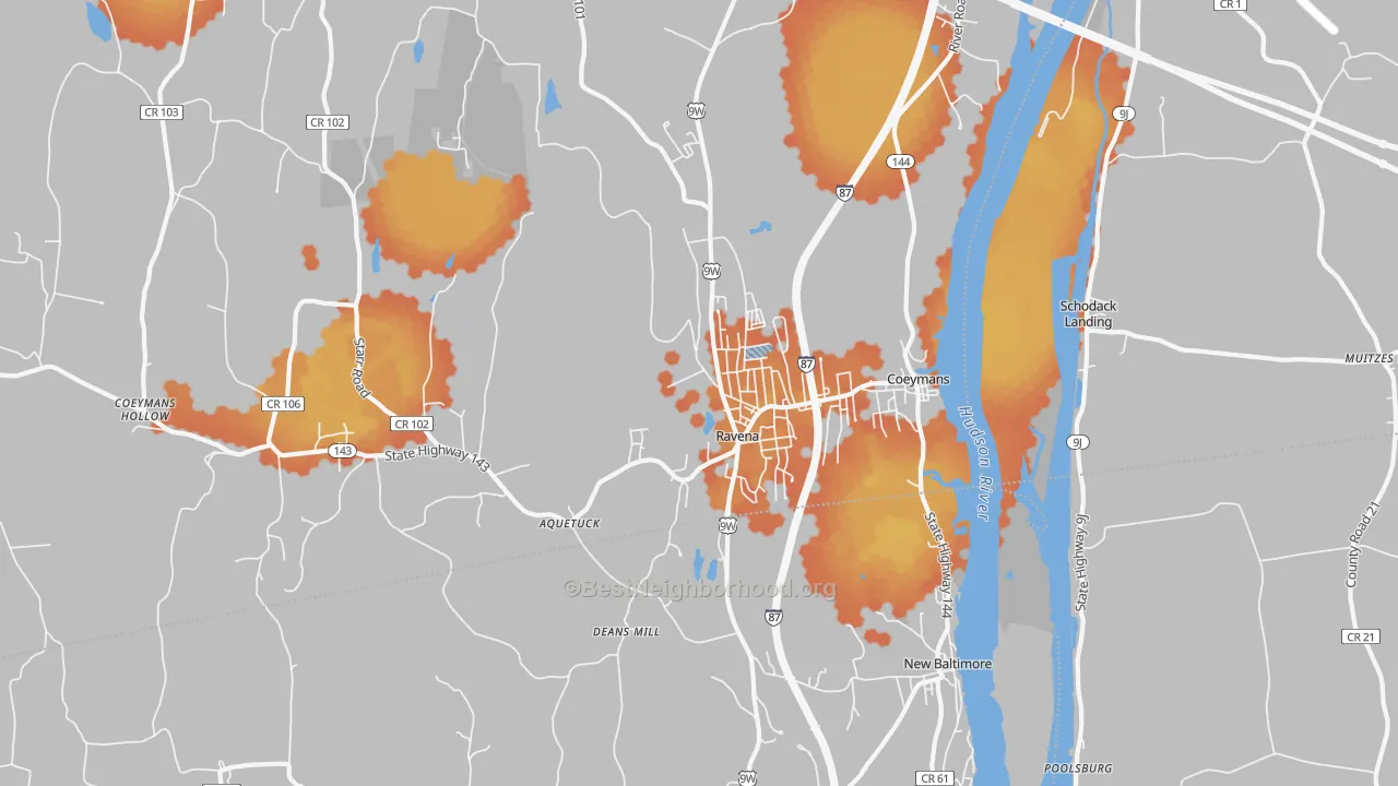 Bike Grade map of Ravena, NY