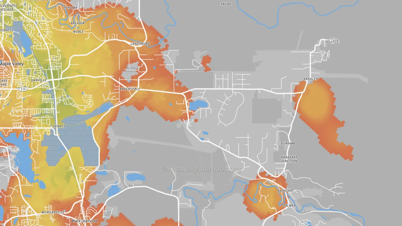 Bike Grade map of Ravensdale, WA