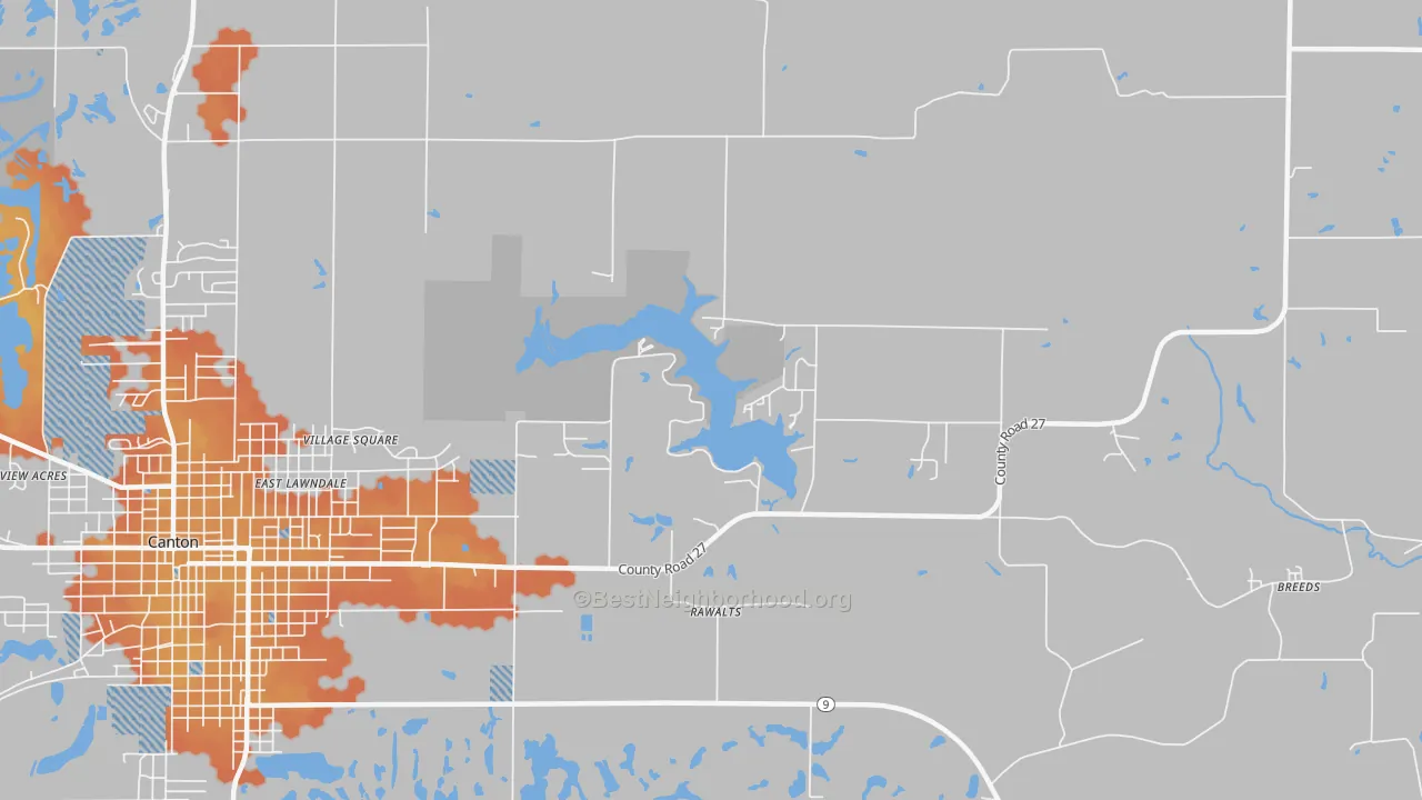 Bike Grade map of Rawalts, IL