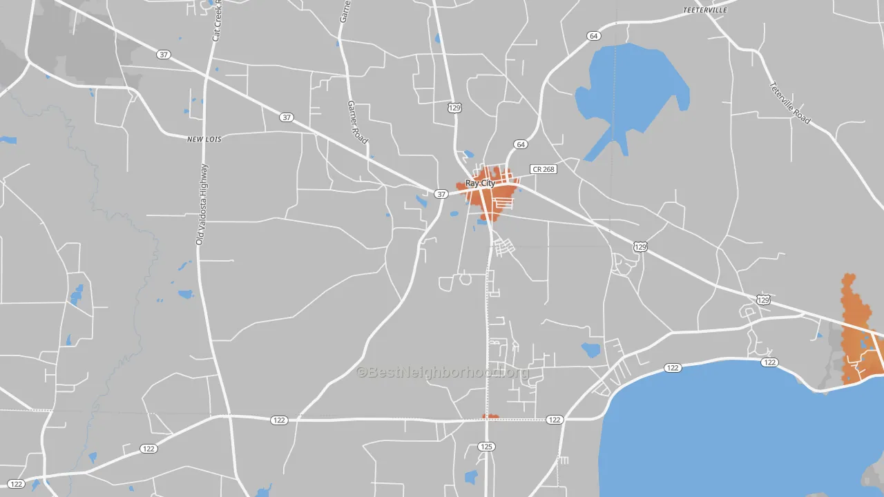 Bike Grade map of Ray City, GA