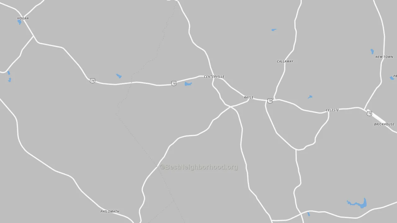 Bike Grade map of Rayle, GA