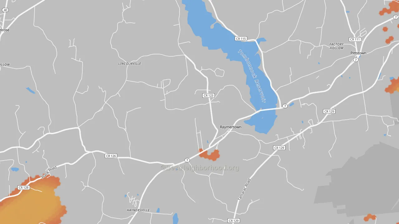 Bike Grade map of Raymertown, NY