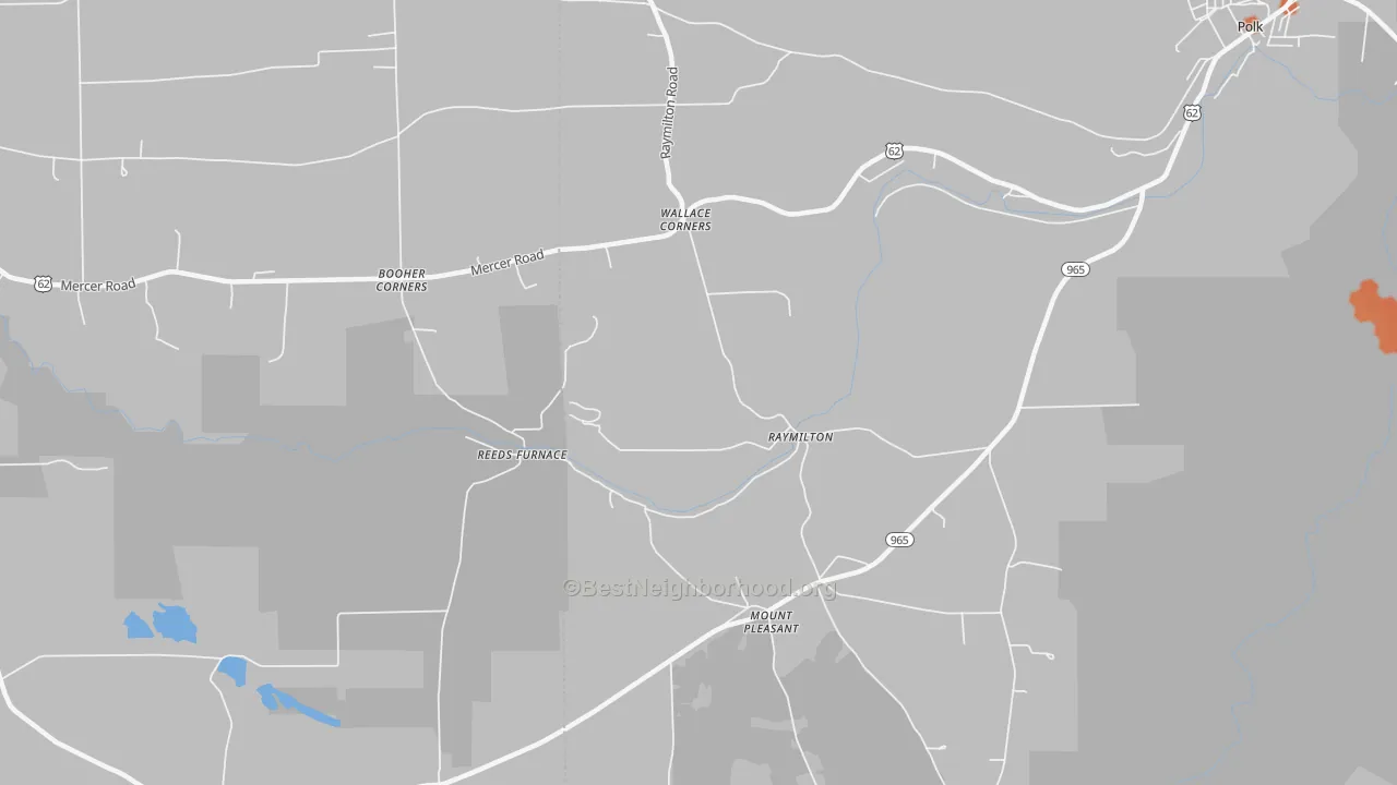Bike Grade map of Raymilton, PA
