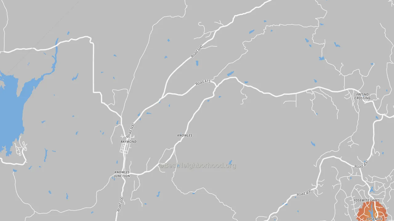 Bike Grade map of Raymond, CA