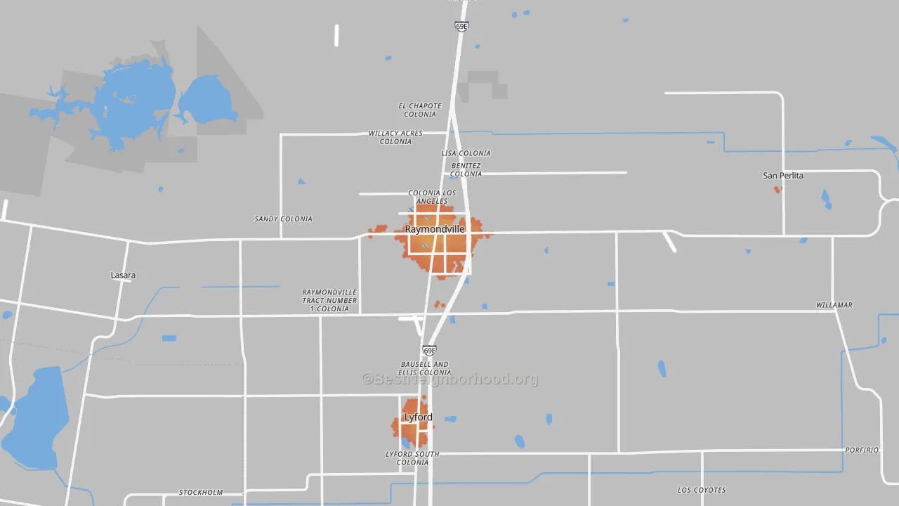 Bike Grade map of Raymondville, TX
