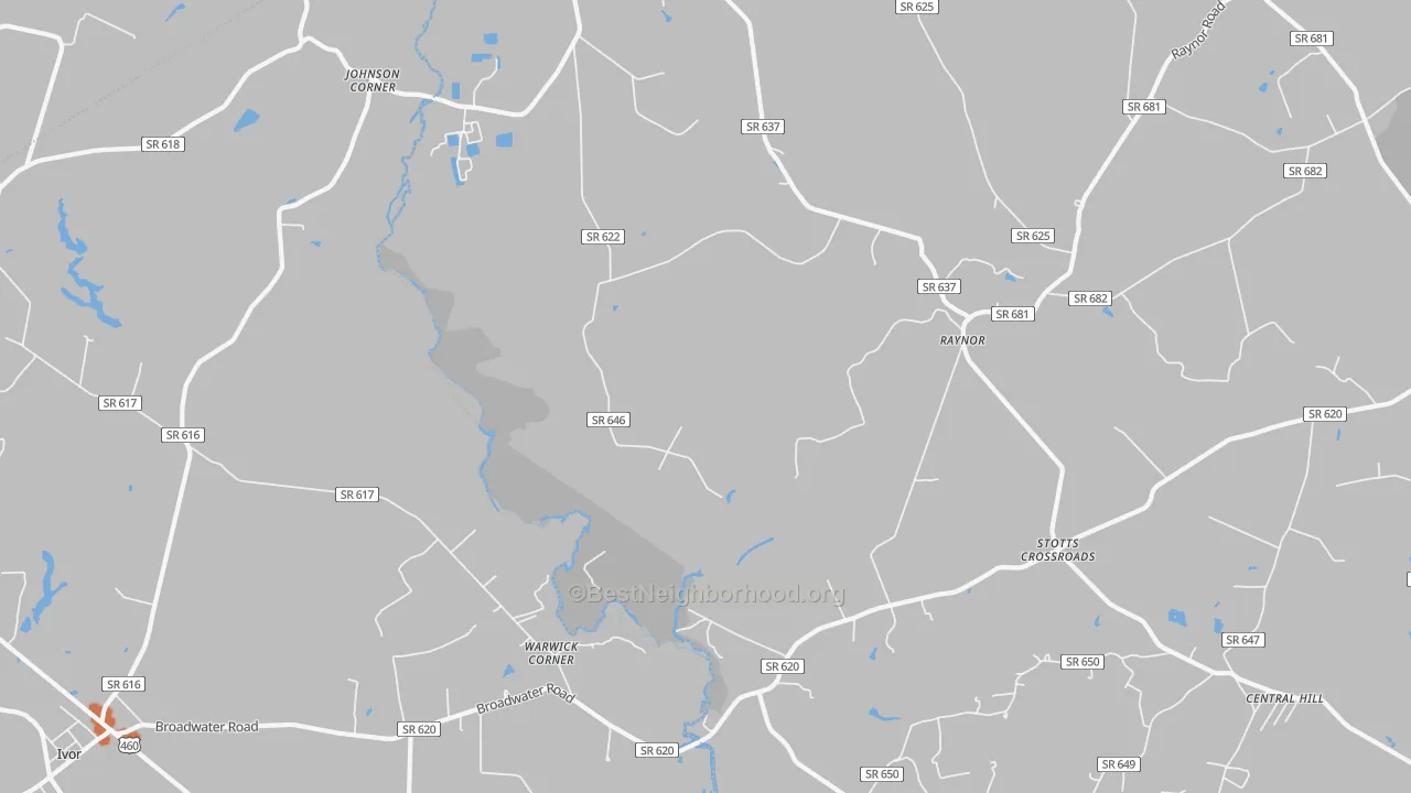Bike Grade map of Raynor, VA