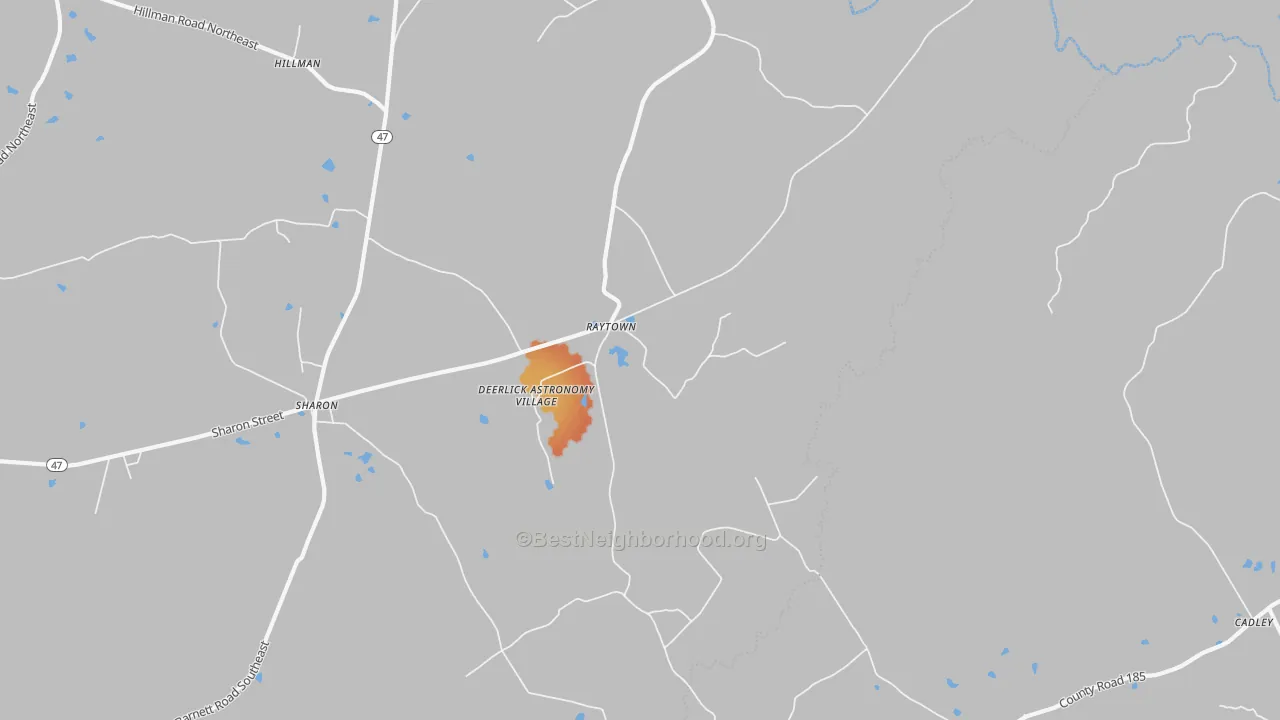 Bike Grade map of Raytown, GA