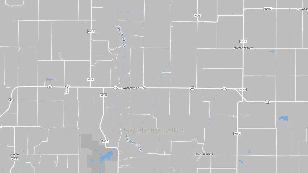 Bike Grade map of Rea, MO